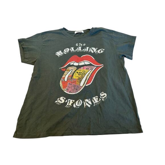 Daydreamer Women's Vintage Black Rolling Stones Ticket Fill Tongue Tee Size L - Picture 3 of 7